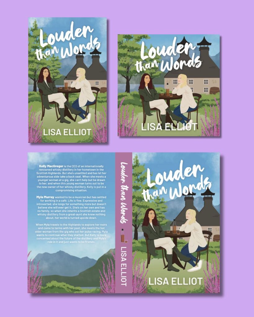 Mockup of book cover formats showing ebook, audio cover and full paperpack.